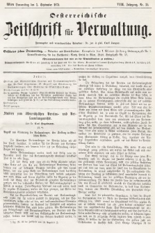 Oesterreichische Zeitschrift für Verwaltung. Jg. 8, 1875, nr 35
