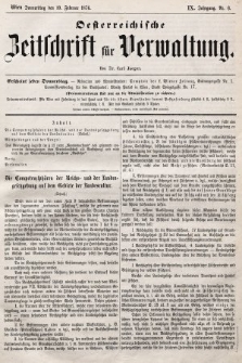 Oesterreichische Zeitschrift für Verwaltung. Jg. 9, 1876, nr 6
