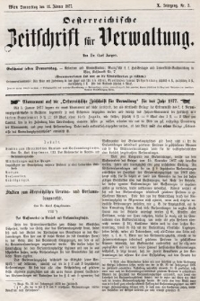 Oesterreichische Zeitschrift für Verwaltung. Jg. 10, 1877, nr 2