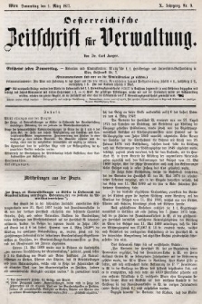 Oesterreichische Zeitschrift für Verwaltung. Jg. 10, 1877, nr 9
