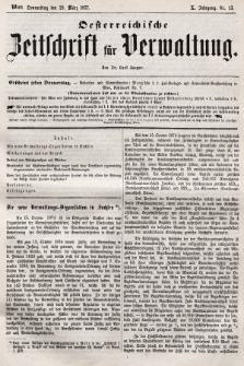 Oesterreichische Zeitschrift für Verwaltung. Jg. 10, 1877, nr 13