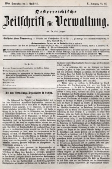 Oesterreichische Zeitschrift für Verwaltung. Jg. 10, 1877, nr 14
