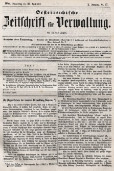 Oesterreichische Zeitschrift für Verwaltung. Jg. 10, 1877, nr 17