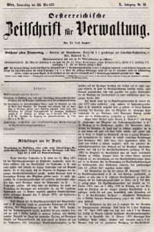 Oesterreichische Zeitschrift für Verwaltung. Jg. 10, 1877, nr 21