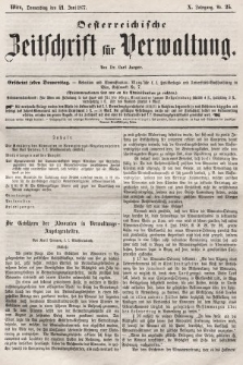 Oesterreichische Zeitschrift für Verwaltung. Jg. 10, 1877, nr 25