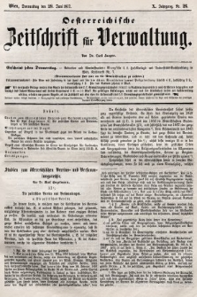 Oesterreichische Zeitschrift für Verwaltung. Jg. 10, 1877, nr 26