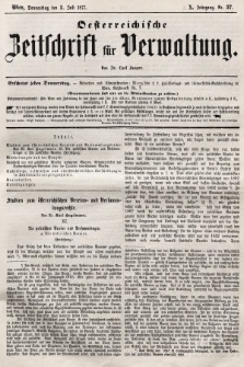 Oesterreichische Zeitschrift für Verwaltung. Jg. 10, 1877, nr 27
