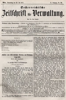 Oesterreichische Zeitschrift für Verwaltung. Jg. 10, 1877, nr 28