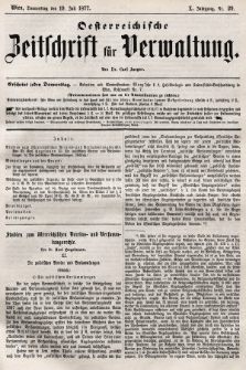 Oesterreichische Zeitschrift für Verwaltung. Jg. 10, 1877, nr 29
