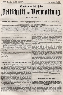Oesterreichische Zeitschrift für Verwaltung. Jg. 10, 1877, nr 30