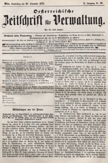 Oesterreichische Zeitschrift für Verwaltung. Jg. 10, 1877, nr 38