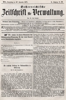 Oesterreichische Zeitschrift für Verwaltung. Jg. 10, 1877, nr 39