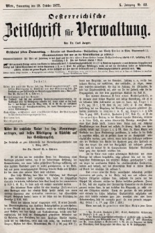Oesterreichische Zeitschrift für Verwaltung. Jg. 10, 1877, nr 42