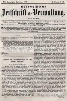 Oesterreichische Zeitschrift für Verwaltung. Jg. 10, 1877, nr 47