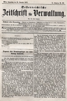 Oesterreichische Zeitschrift für Verwaltung. Jg. 10, 1877, nr 48