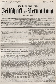Oesterreichische Zeitschrift für Verwaltung. Jg. 11, 1878, nr 12