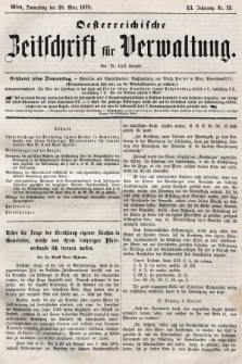 Oesterreichische Zeitschrift für Verwaltung. Jg. 11, 1878, nr 13