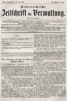 Oesterreichische Zeitschrift für Verwaltung. Jg. 11, 1878, nr 24