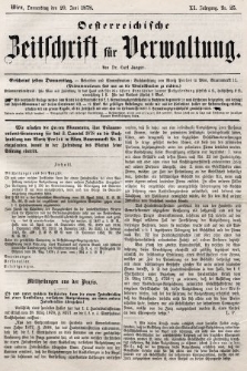 Oesterreichische Zeitschrift für Verwaltung. Jg. 11, 1878, nr 25