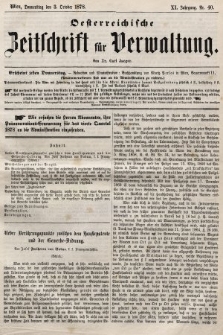 Oesterreichische Zeitschrift für Verwaltung. Jg. 11, 1878, nr 40