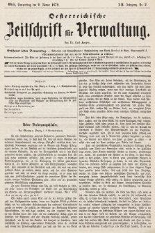 Oesterreichische Zeitschrift für Verwaltung. Jg. 12, 1879, nr 2