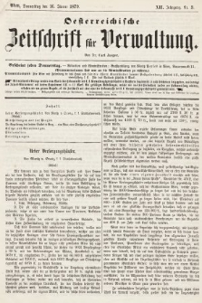 Oesterreichische Zeitschrift für Verwaltung. Jg. 12, 1879, nr 3