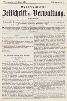 Oesterreichische Zeitschrift für Verwaltung. Jg. 12, 1879, nr 6