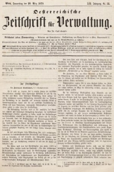 Oesterreichische Zeitschrift für Verwaltung. Jg. 12, 1879, nr 12