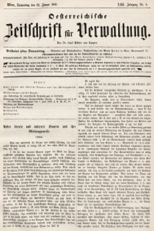 Oesterreichische Zeitschrift für Verwaltung. Jg. 13, 1880, nr 4