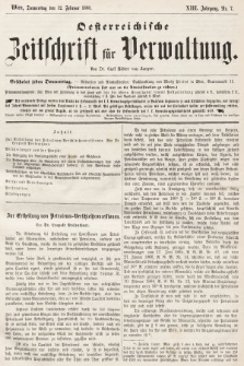 Oesterreichische Zeitschrift für Verwaltung. Jg. 13, 1880, nr 7