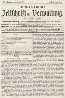 Oesterreichische Zeitschrift für Verwaltung. Jg. 13, 1880, nr 8