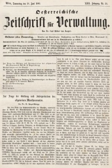 Oesterreichische Zeitschrift für Verwaltung. Jg. 13, 1880, nr 24