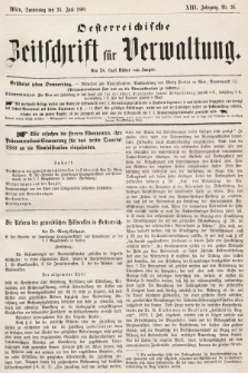 Oesterreichische Zeitschrift für Verwaltung. Jg. 13, 1880, nr 26
