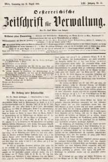 Oesterreichische Zeitschrift für Verwaltung. Jg. 13, 1880, nr 35