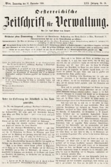 Oesterreichische Zeitschrift für Verwaltung. Jg. 13, 1880, nr 38