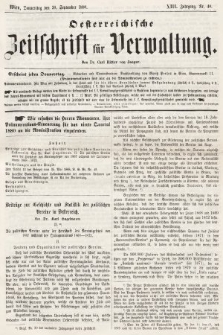 Oesterreichische Zeitschrift für Verwaltung. Jg. 13, 1880, nr 40