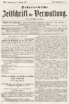 Oesterreichische Zeitschrift für Verwaltung. Jg. 13, 1880, nr 51