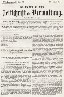 Oesterreichische Zeitschrift für Verwaltung. Jg. 14, 1881, nr 4