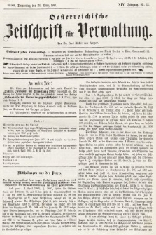 Oesterreichische Zeitschrift für Verwaltung. Jg. 14, 1881, nr 12