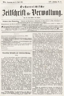 Oesterreichische Zeitschrift für Verwaltung. Jg. 14, 1881, nr 16