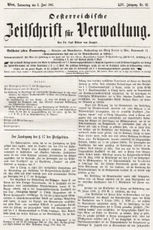 Oesterreichische Zeitschrift für Verwaltung. Jg. 14, 1881, nr 22