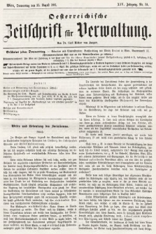 Oesterreichische Zeitschrift für Verwaltung. Jg. 14, 1881, nr 34