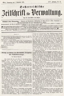Oesterreichische Zeitschrift für Verwaltung. Jg. 14, 1881, nr 35