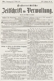 Oesterreichische Zeitschrift für Verwaltung. Jg. 14, 1881, nr 40