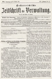 Oesterreichische Zeitschrift für Verwaltung. Jg. 14, 1881, nr 42
