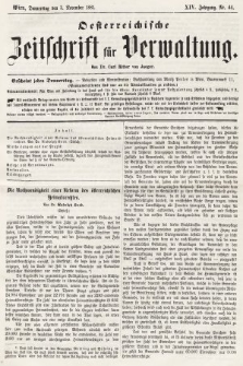 Oesterreichische Zeitschrift für Verwaltung. Jg. 14, 1881, nr 44