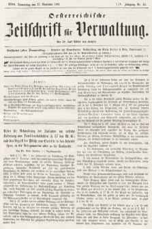 Oesterreichische Zeitschrift für Verwaltung. Jg. 14, 1881, nr 46