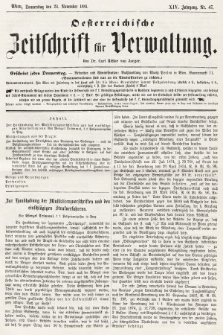 Oesterreichische Zeitschrift für Verwaltung. Jg. 14, 1881, nr 47