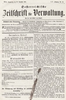 Oesterreichische Zeitschrift für Verwaltung. Jg. 14, 1881, nr 52