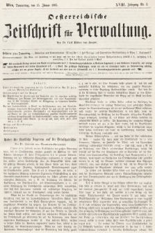 Oesterreichische Zeitschrift für Verwaltung. Jg. 18, 1885, nr 3